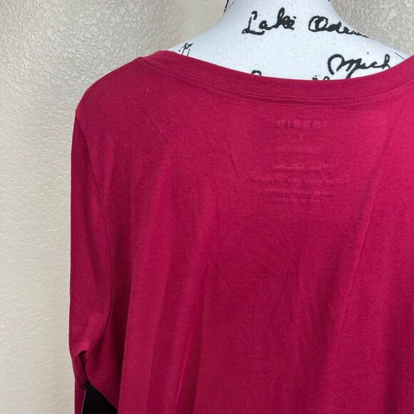 Torrid Dark Red Classic Fit T-Shirt Top  Long Sleeves Pullover Size 3(3X) causal - Picture 13 of 13